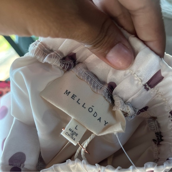 Melloday Polka Dot brown Midi sheer Skirt FALL 2025 FREE ZARA TOP - Picture 3 of 3